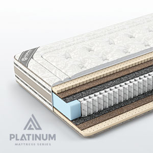 матрас с мультипакетным пружинным блоком серии Platinum Cocos-Latex